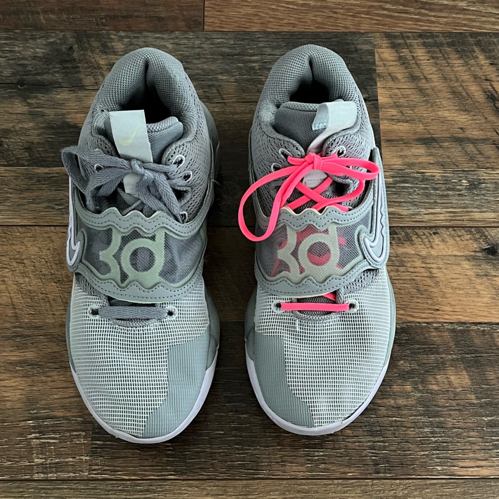 Nike Gray Athletic Shoes with Pink Laces and Lime Accents - Picture 2 of 12